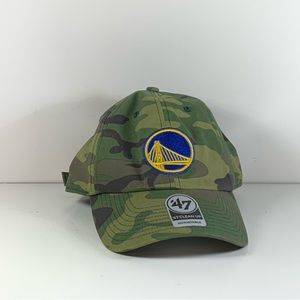 Golden State Warriors NBA '47 Cargo Camo Clean Up Relaxed Adjustable Cap Hat $